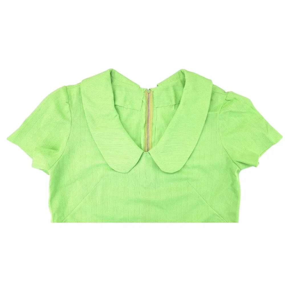 Vintage Handmade Pant Suit Polyester Top Crop Pants Women Large Green 2 Piece - Picture 11 of 16
